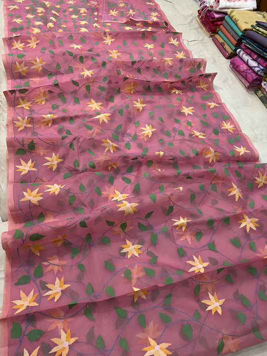 Pinakha Muslim handwoven jamdani saree