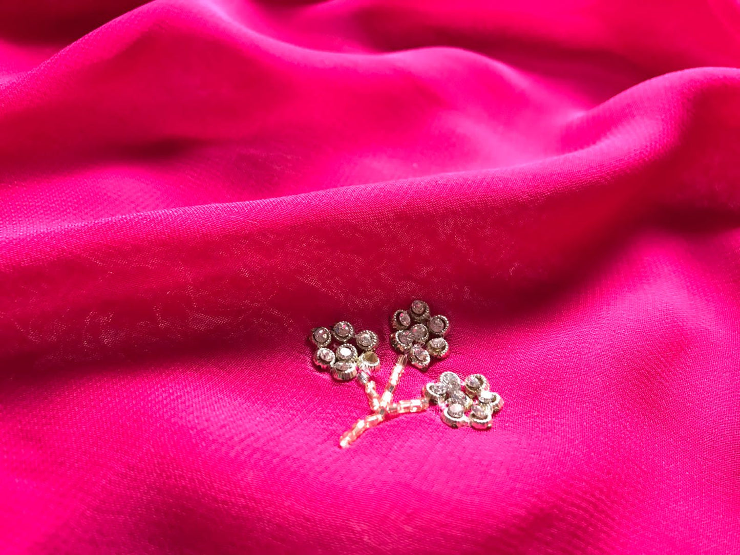 Feather rose zardosi premium saree