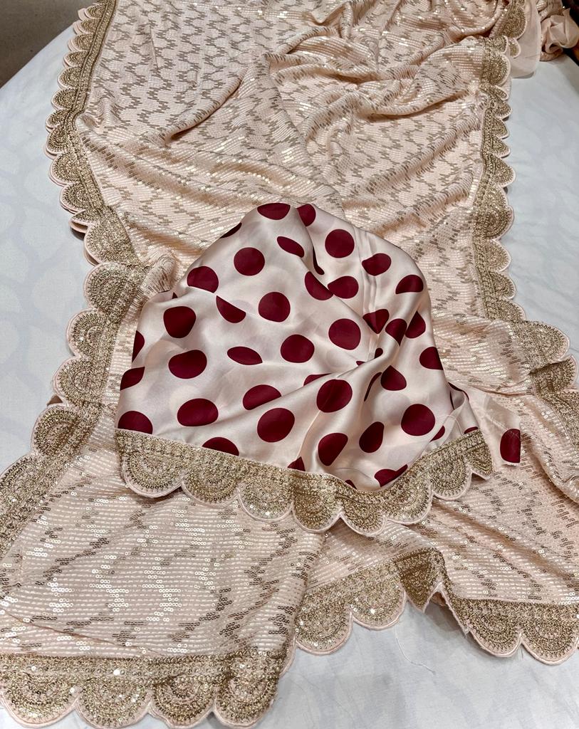 Razi gorgette sequence saree