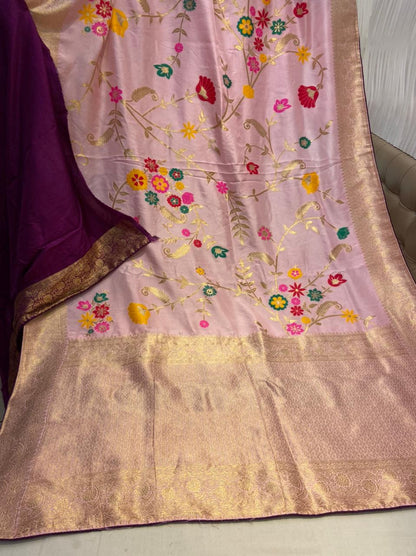 Naveli Meenakari floral saree