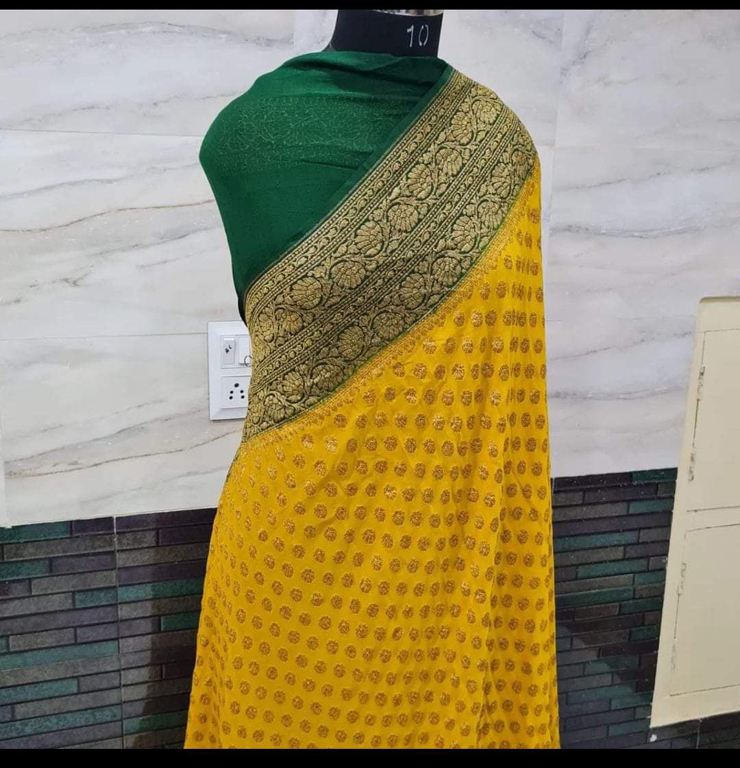 Noorjaha handloom gorgette saree