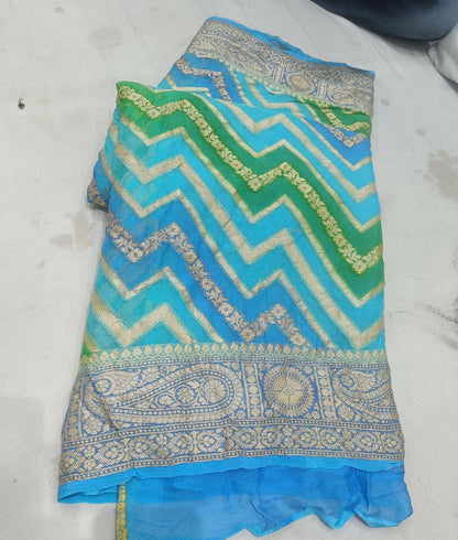 Nasheen banarsi gorgette saree