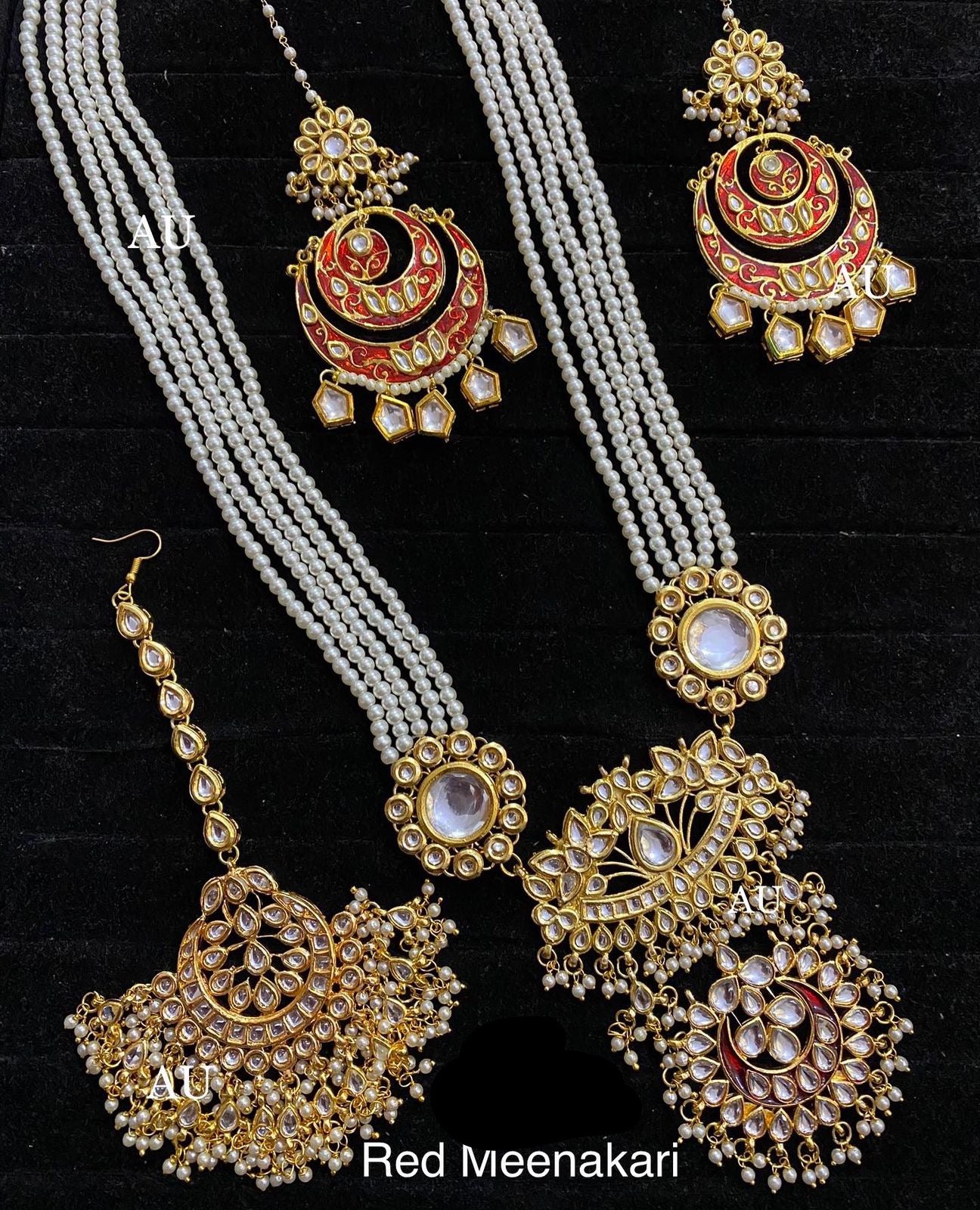 Aneesha Kundan Pearl necklace set