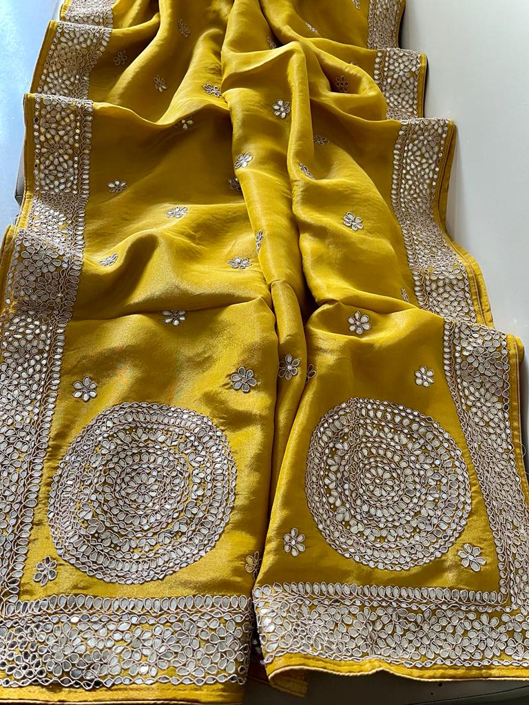 Zanelia tissue zardosi saree
