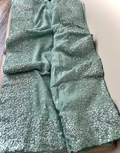 Mohini gorgette sequence reception saree