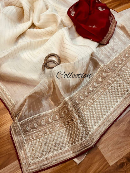 Shashi organza zari weaved saree