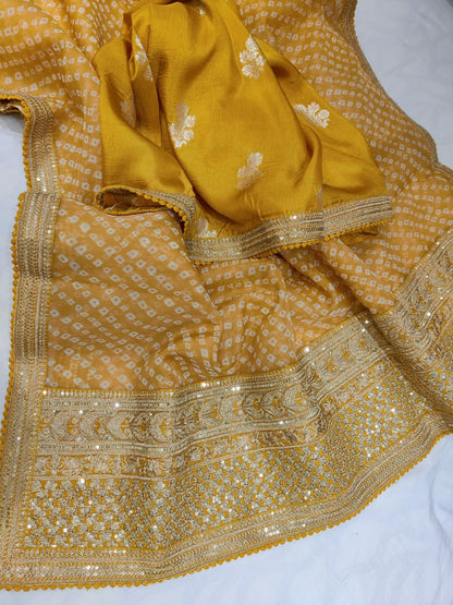 Noori bandhej organza saree
