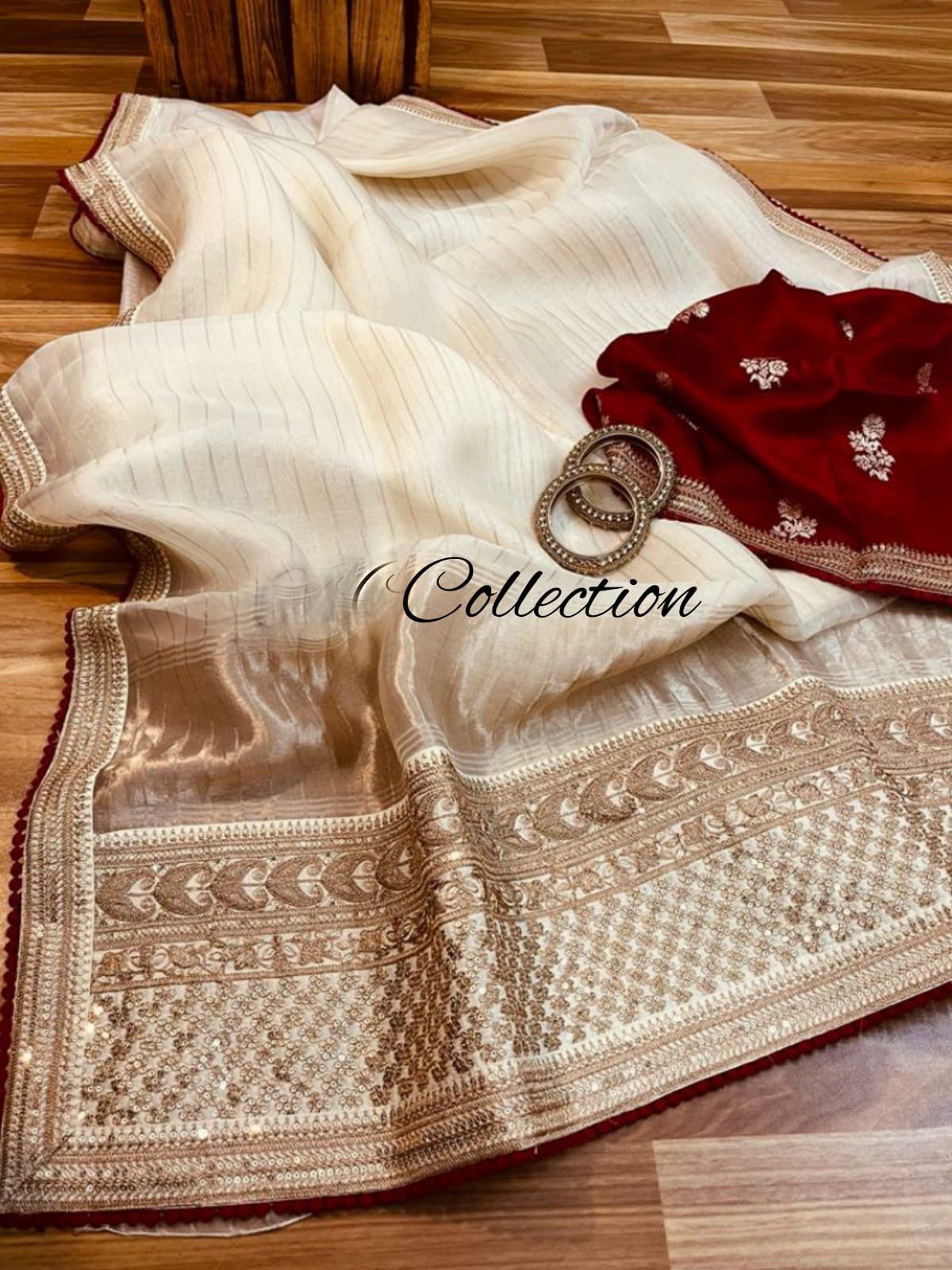 Shashi organza zari weaved saree