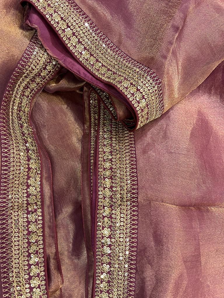 Kanjeevaram inspired tissue organza saree