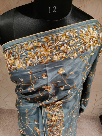 Parsi inspired Tussar saree/beautiful saree