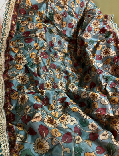 Floral Kalamkari saree