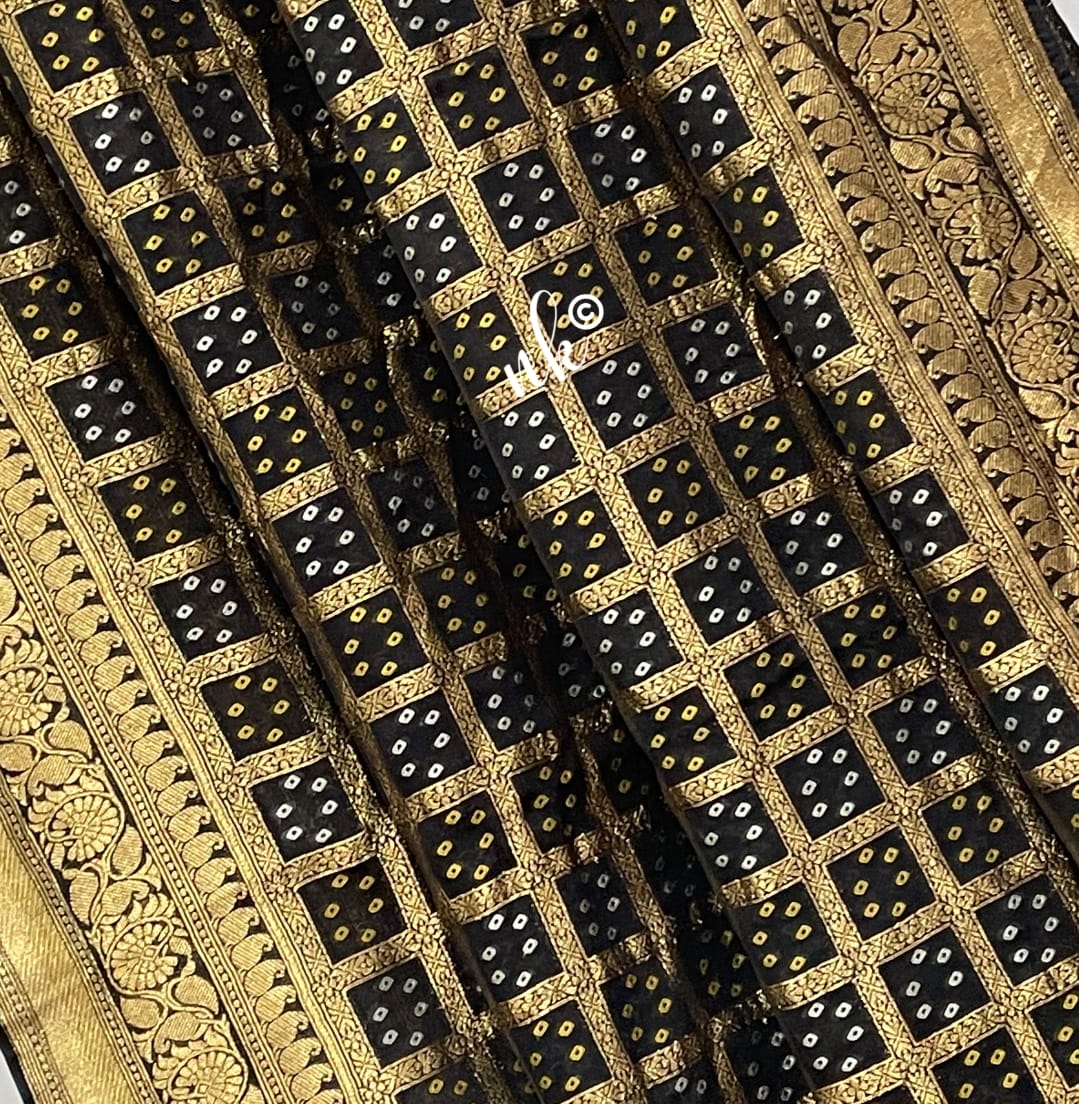 Bandhani gorgette saree