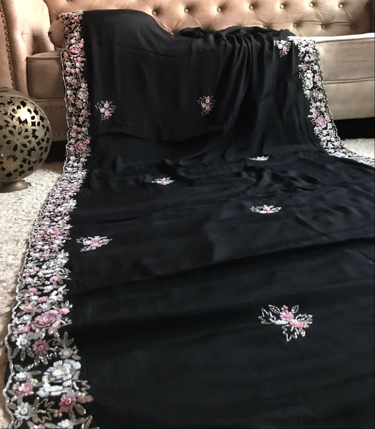 Hot black sexy beauty saree