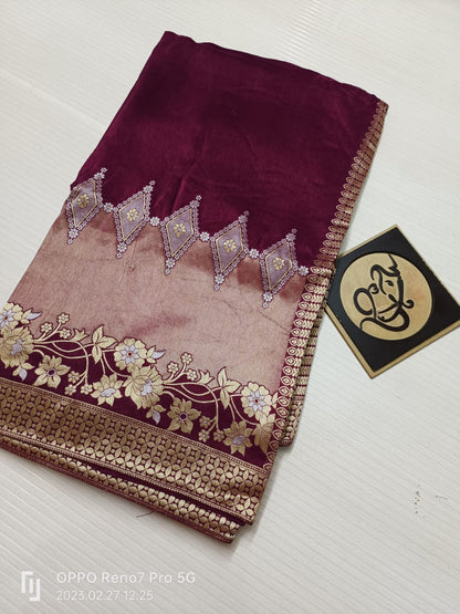 Floral Banarsi Monga saree