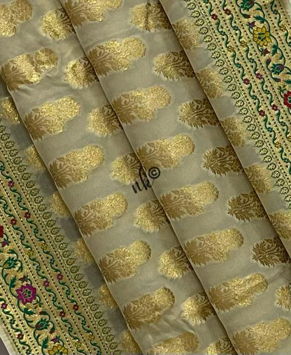 Nirbah woven gorgette khaddi saree