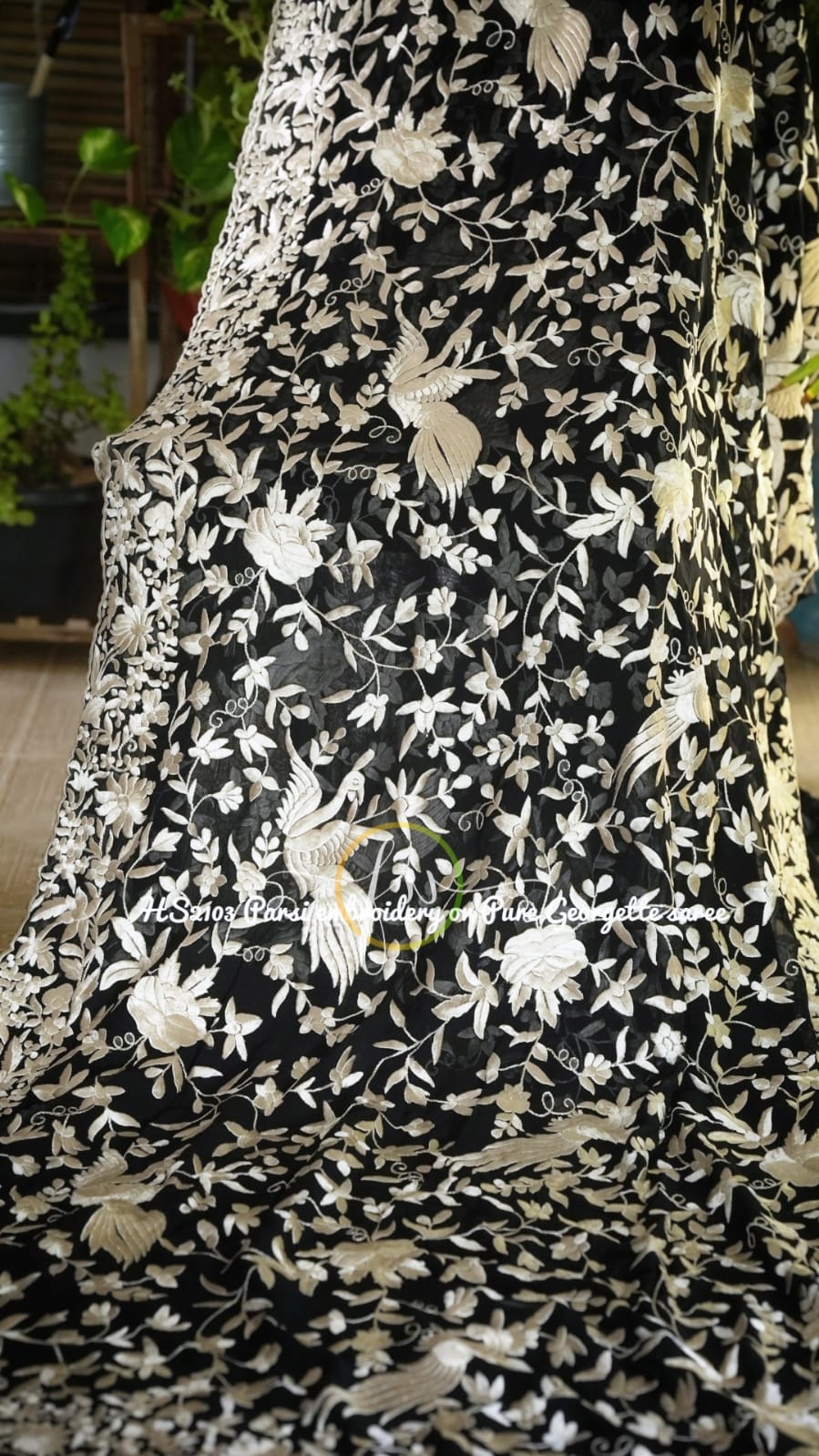 Derby Parsi inspired embroidery saree