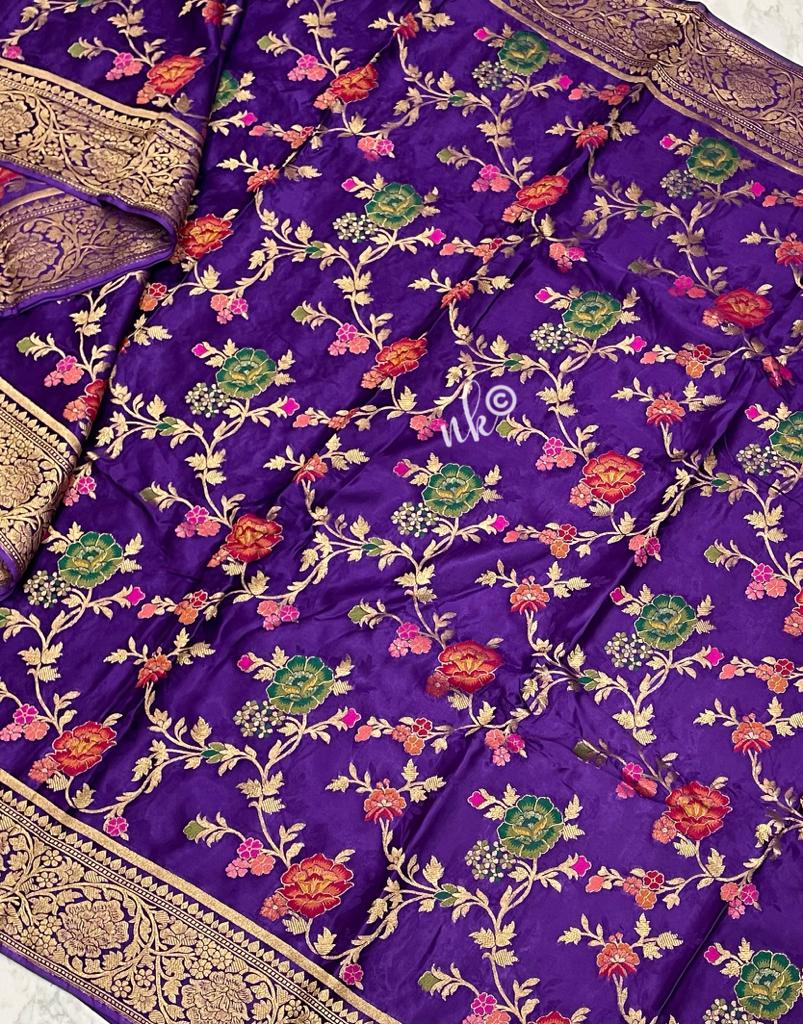 Silky Banarasi Meenakari saree
