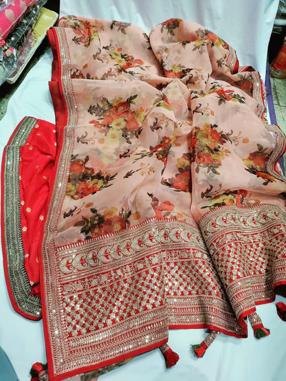 Digital floral printed sares