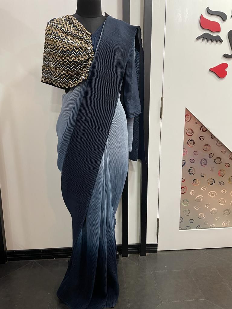Fancy crushed saree
