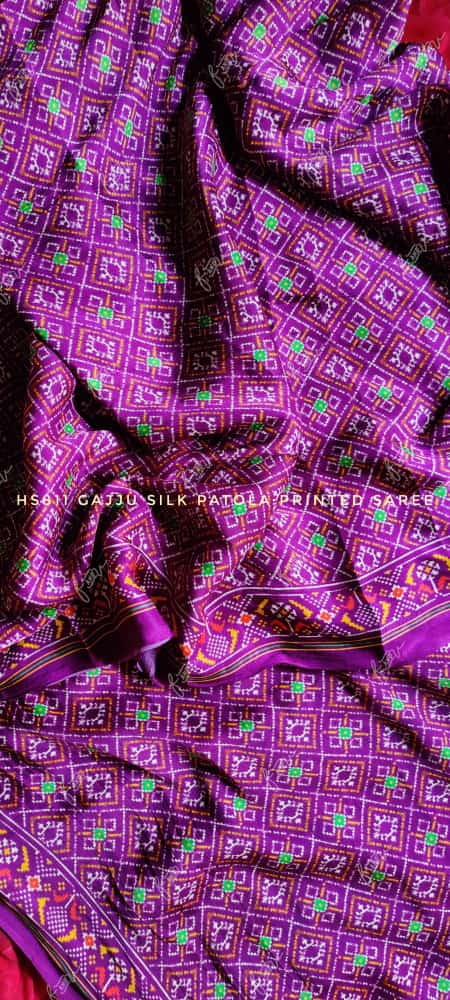 Printed gajji silk Patola saree