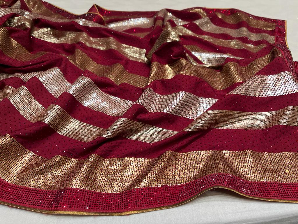 Bridal inspired crepe saree
