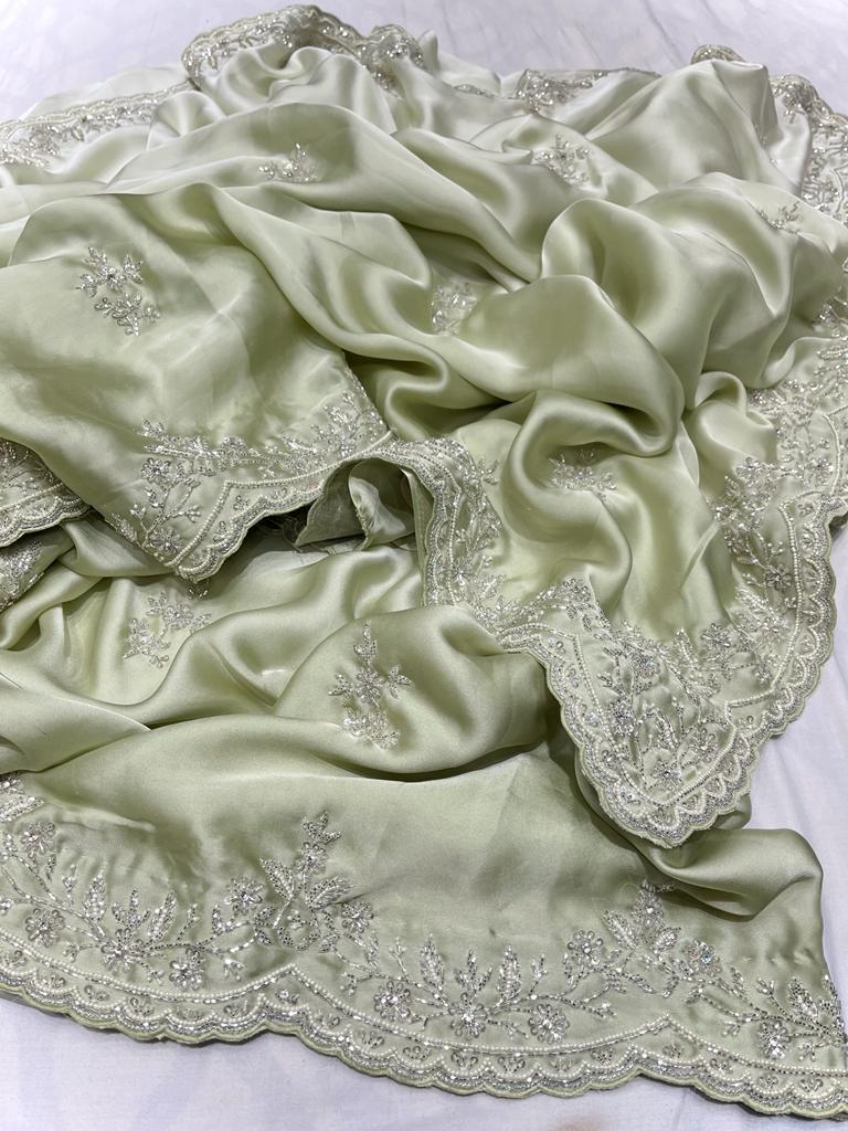 Satin shaded partywear saree