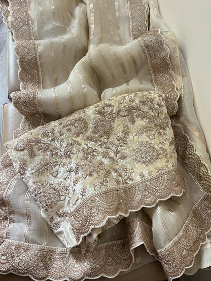 Vanisha organza striped saree