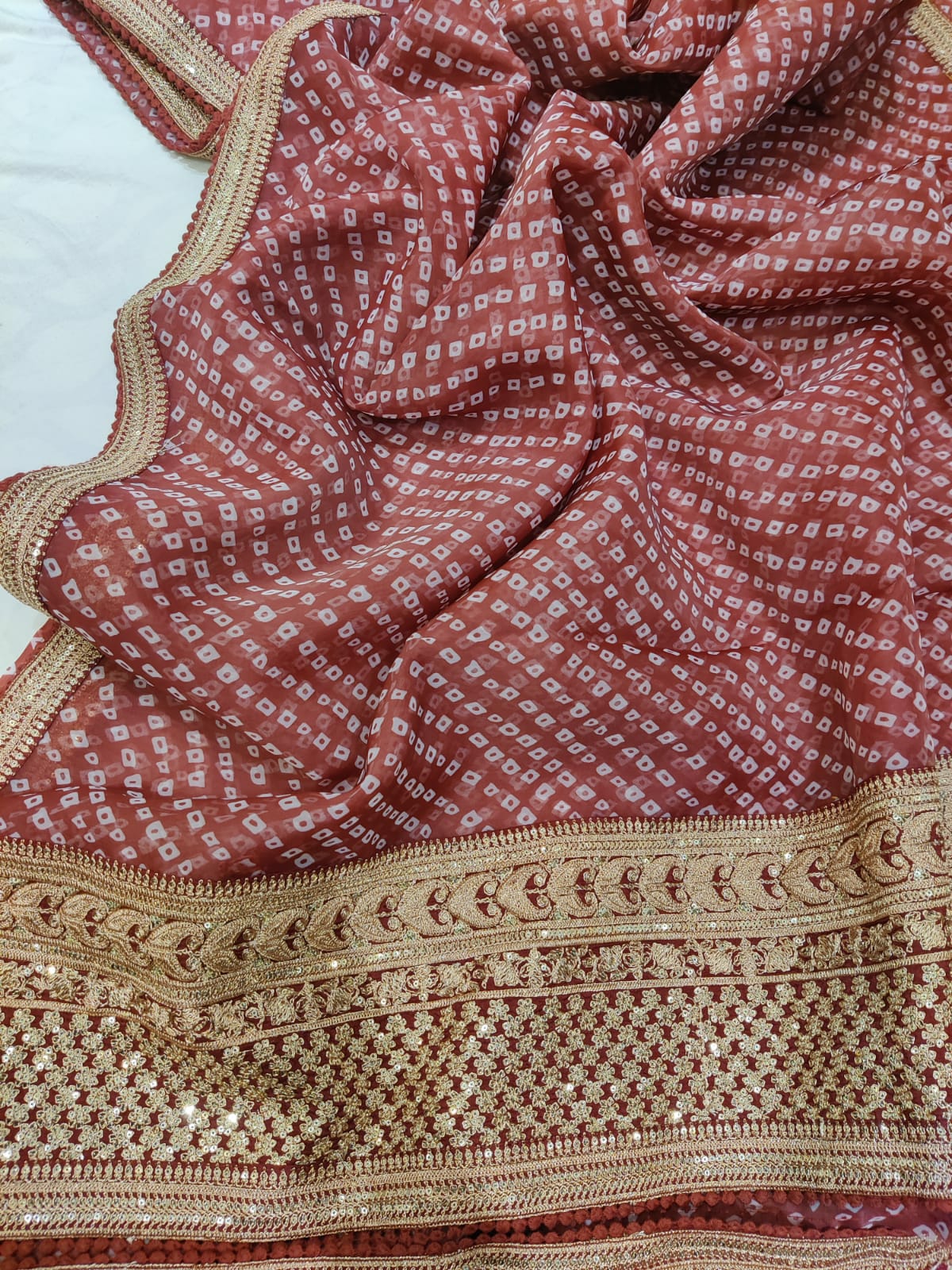 Noori bandhej organza saree