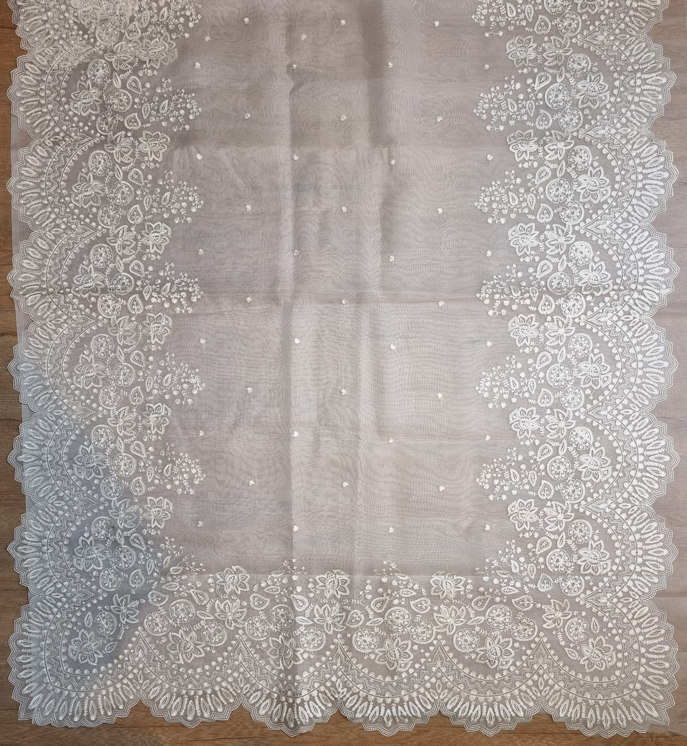 Scalloped inspired organza saree