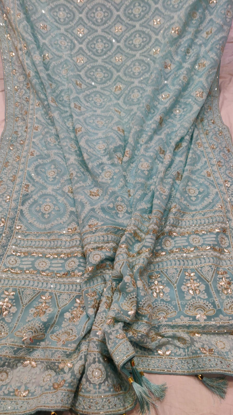 Maliva chikankari beautiful saree