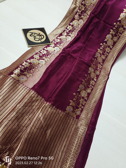 Floral Banarsi Monga saree