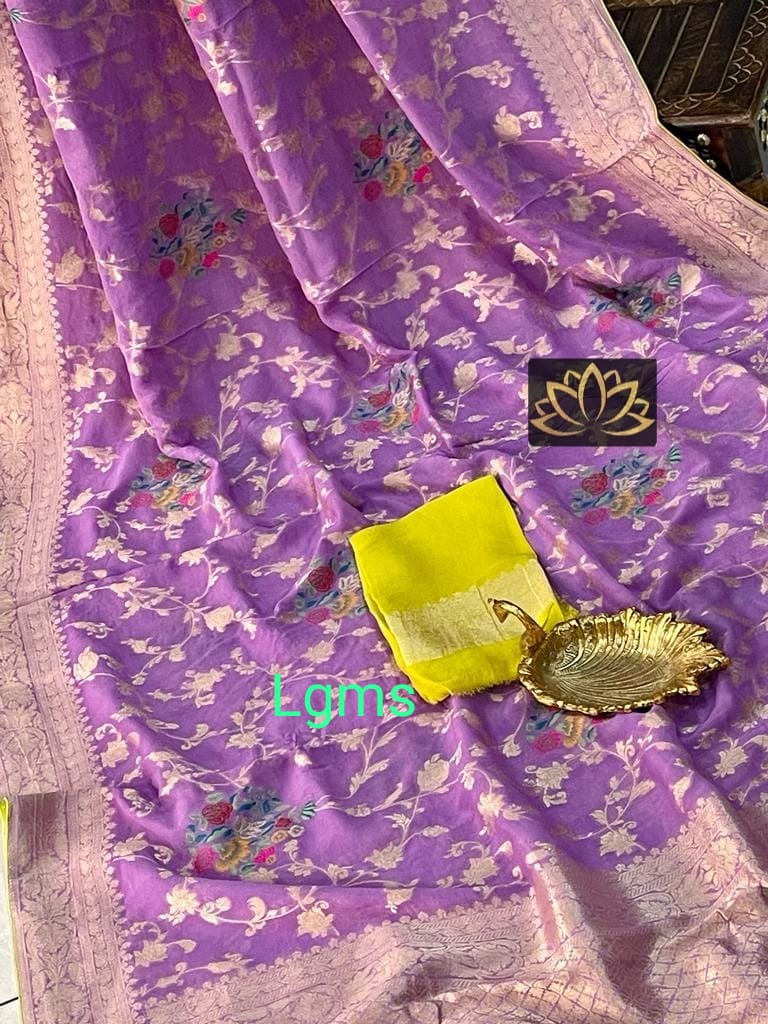 Floral khaddi gorgette saree