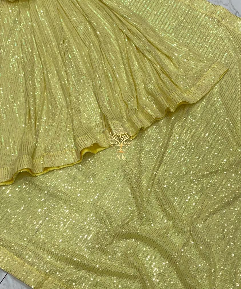 Elegant styled sequins saree