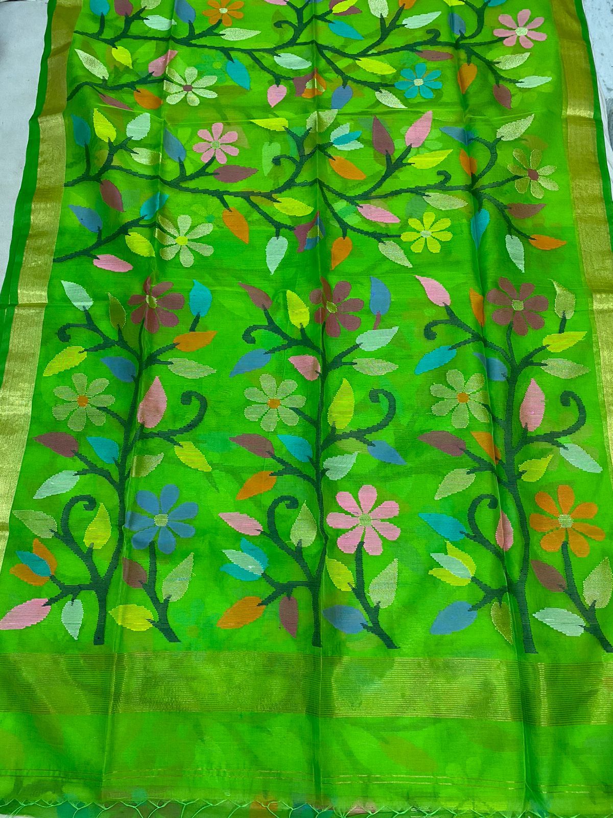 Lavika Muslin jamdani saree