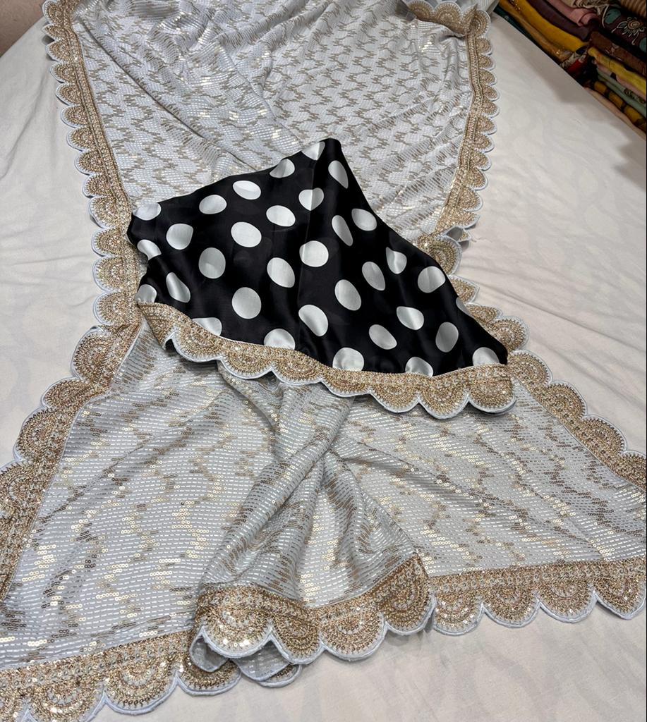 Razi gorgette sequence saree