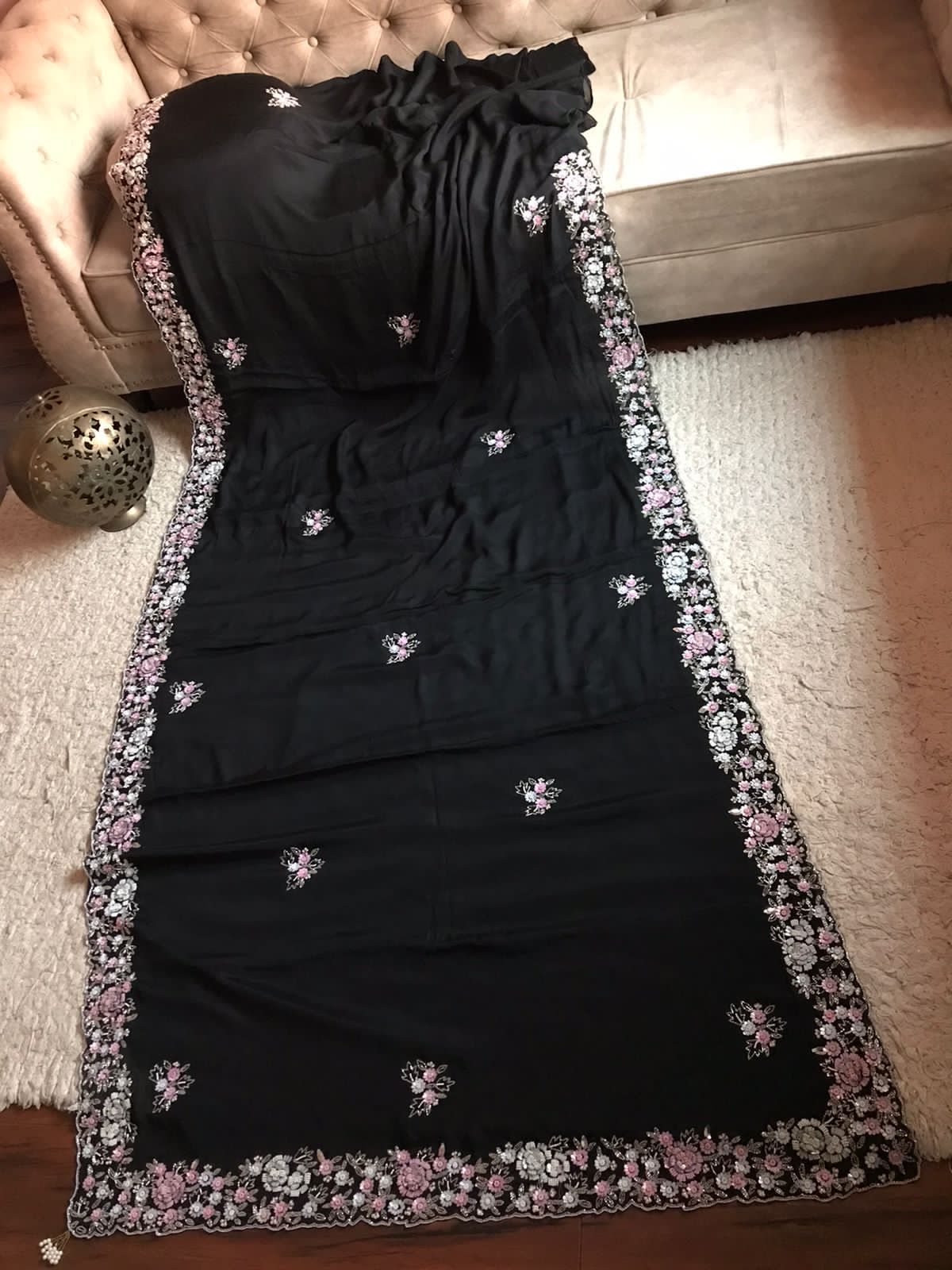 Hot black sexy beauty saree