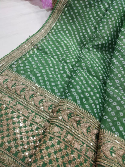 Bandhani styled organza saree