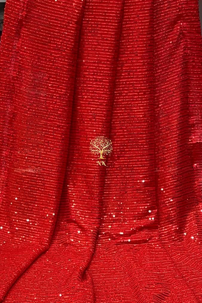 Elegant styled sequins saree