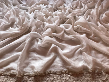 White beauty crepe saree