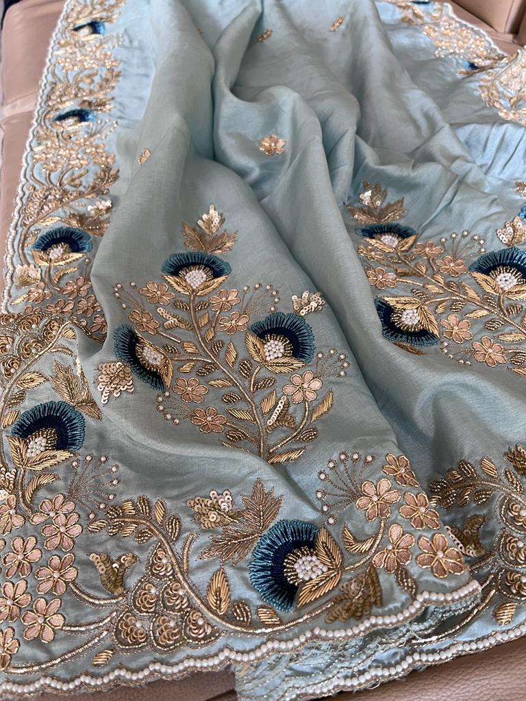 Avishka embroidered gottapatti saree