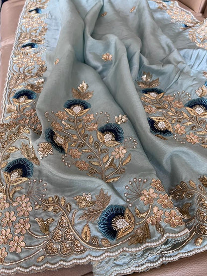 Avishka embroidered gottapatti saree