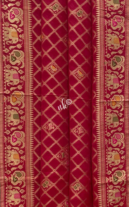 Yanshi khaddi gorgette saree